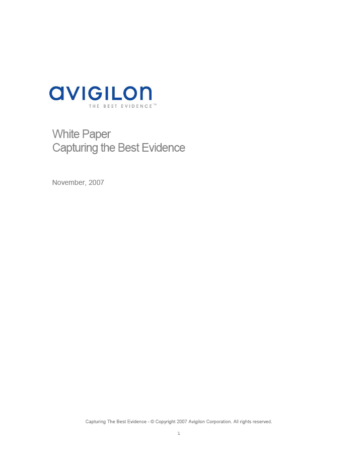 Avigilon - Capturing The Best Evidence